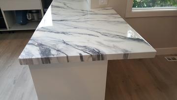 Faux white marble epoxy countertop