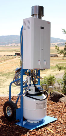 Portable Hot Water System Mounted on Hand Cart