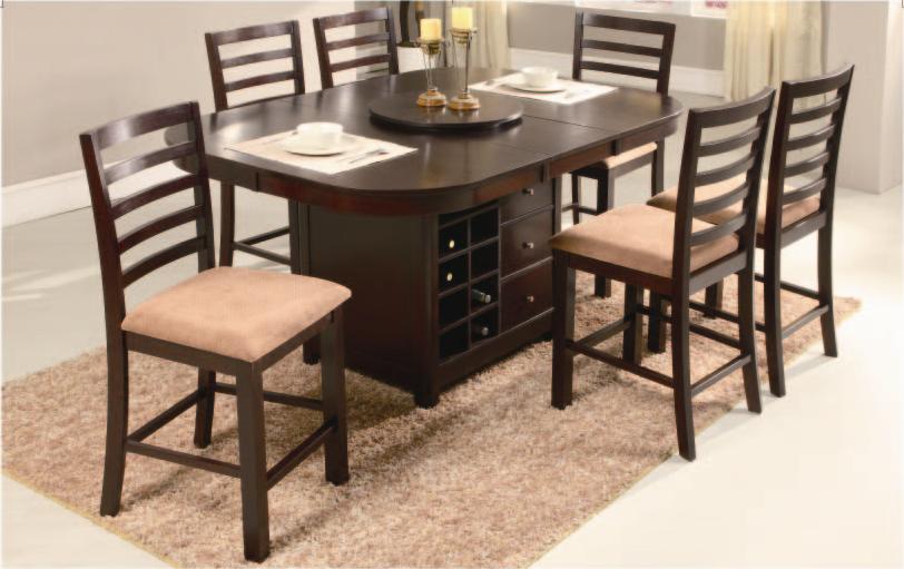 Round Pub Dining Table W Lazy Susan, Lazy Susan Dining Room Table