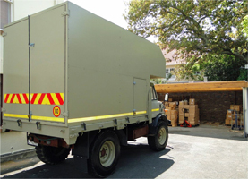 Transport vehicle to distribute Christian materials in the field