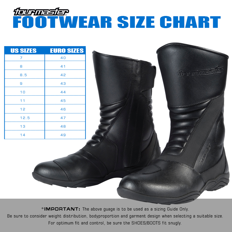 TOURMASTER Motorcycle Apparel & Gear - Sizing Charts