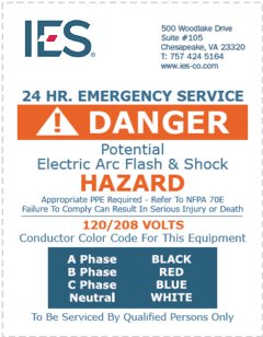 I287 Hazard Stickers 1 8 Volts