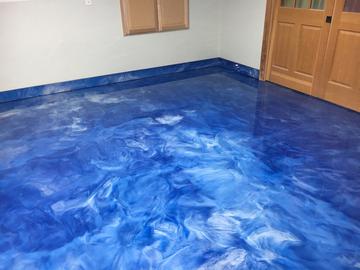 ocean blue epoxy floor