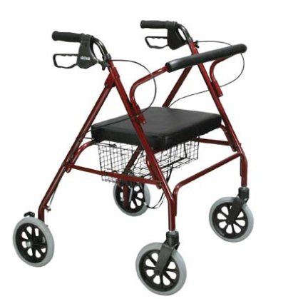 Drive Go-Lite Bariatric Steel Rollator, Padded Seat, 8" Casters with Loop Locks