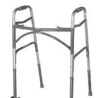 Drive Adult, Wider & Deeper Frame Design Aluminum Folding Walker, Two Button with HD Wheels, Bariatric
