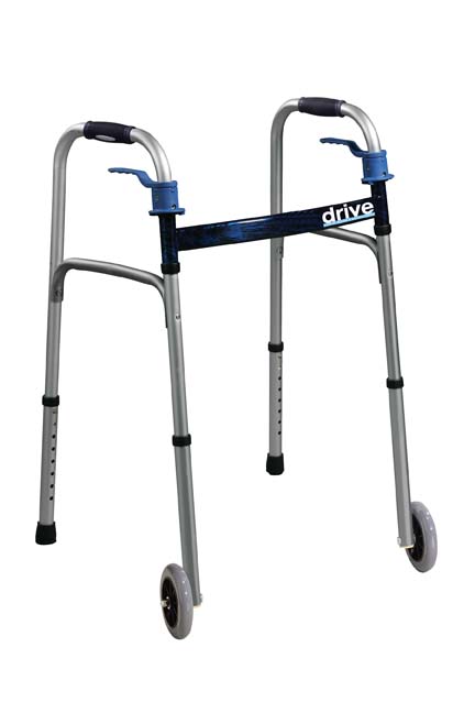 Drive Adult, Deluxe Trigger Release Folding Walker with 5" Wheels