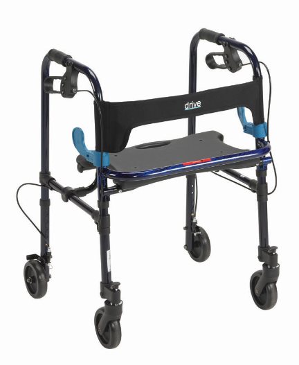 Drive Adult, Clever-Lite Walker with Seat, Loop Locks and 5" Casters