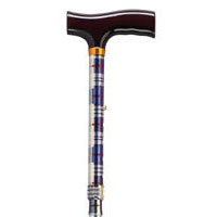 Computer Plaid Aluminum Folding Cane, Height Adjustable  by Drive