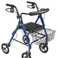 Drive D-Lite, Aluminum Rollator, 8" Casters with Loop Locks and Tool Free Removable Wheels