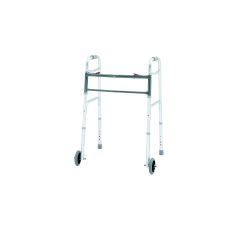 Merits Bariatric Aluminum Folding Walker, Two Button with 5" wheels