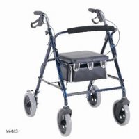 Merits 4-Wheeled, Alum., Loop Brake, 8" Wheel walker