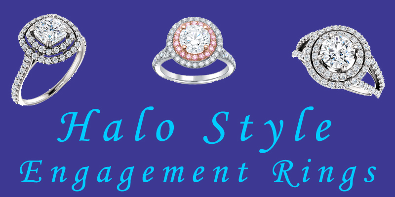 halo style engagement rings