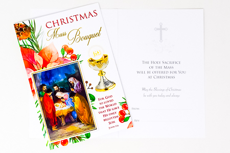 Christmas Mass Bouquet Card.