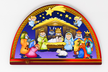 Christmas Nativity Wooden Plaque.