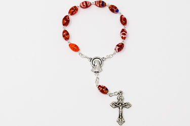 Virgin Mary Murano Glass Decade Rosary. 
