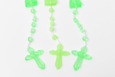 Green Plastic Rosary.