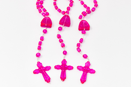 Pink Plastic Rosary.