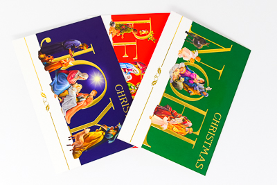 12 Gold Stamped Christmas Cards.