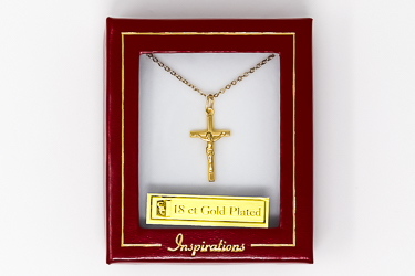 Gold Plated Crucifix Necklace.