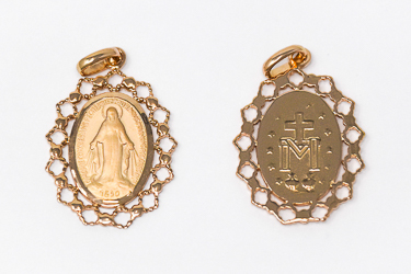 Gold Miraculous Medal.