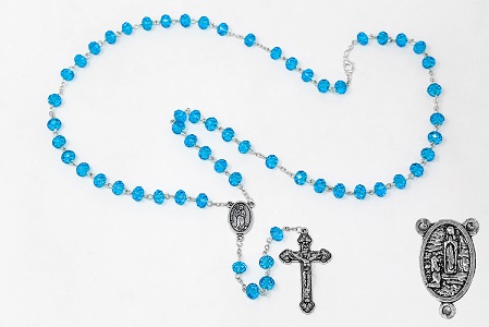 Turquoise Crystal Rosary & Rosary Box.
