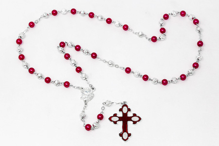 Red Lourdes Rosary.