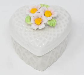 Porcelain Heart Rosary Box.