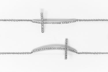 Cross Bracelet with CZ Stones.