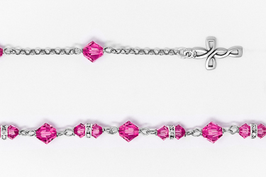 Rosary Bracelet with Swarovski Crystal.