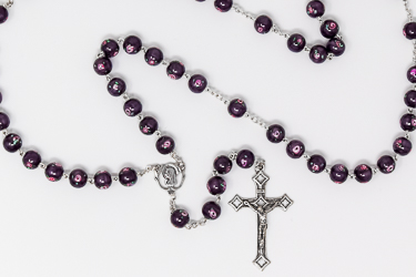Sterling Silver Glass Rosary.