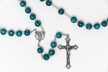 Sterling Silver Glass Rosary.