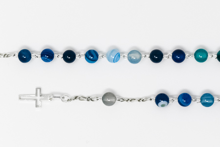 Blue Agate Rosary Bracelet.