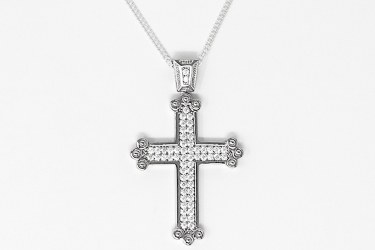 925 Sterling Silver Cross Necklace.