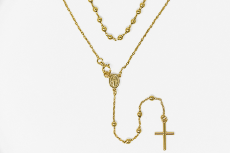 Solid Gold Miraculous Rosary Necklace.