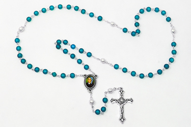 Bernadette Light Blue�Rosary Beads.