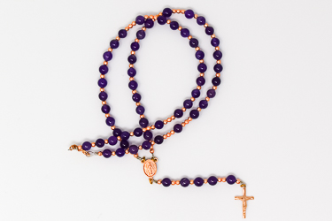 Amethyst Birthstone Rosary Necklace.
