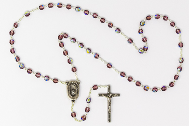 Lourdes Water ​​​​​​​Amethyst Rosary Beads 