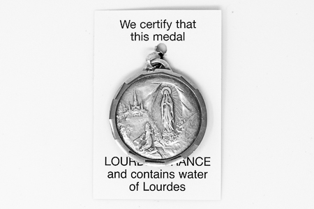 Apparition Lourdes Water Pendant.