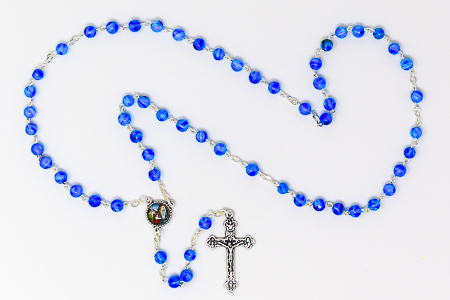 Blue Murano Glass Rosary Beads.