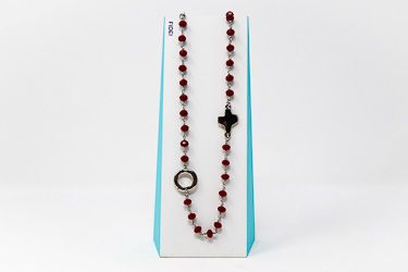 3 Decade Red Rosary Necklace.