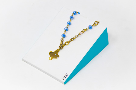 Fidei Gold Plated Blue Bracelet.
