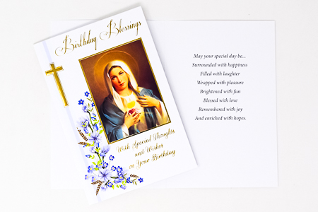 Birthday Card Sacred Heart of Mary.