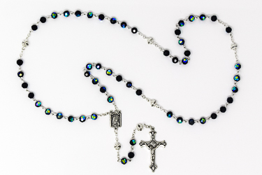 Black Crystal Rosary Beads.