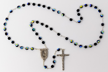 Bohemia Crystal Lourdes Water Rosary Beads. 