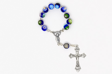 Single Decade Murano Glass Rosary.