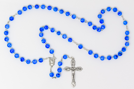 Blue Murano Glass Rosary Beads.