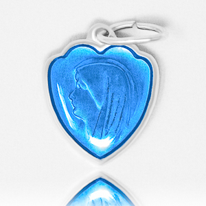 Blue Heart Our Lady of Lourdes Medal.