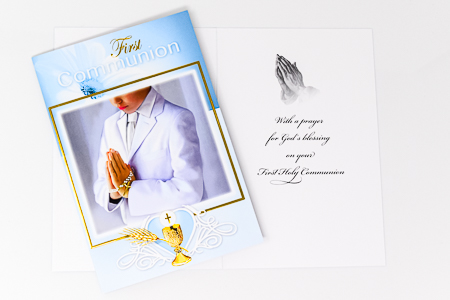 Holy Communion Card for a Boy.