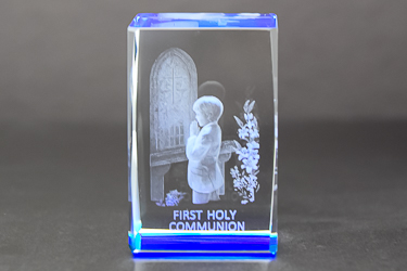 Boy's Communion Crystal Paperweight. 