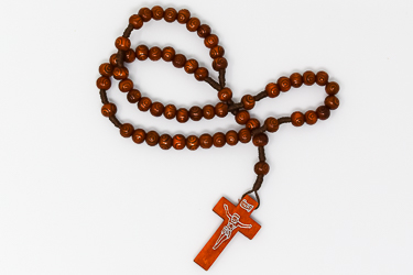 Hand Carved Wooden Rosary Beads. 